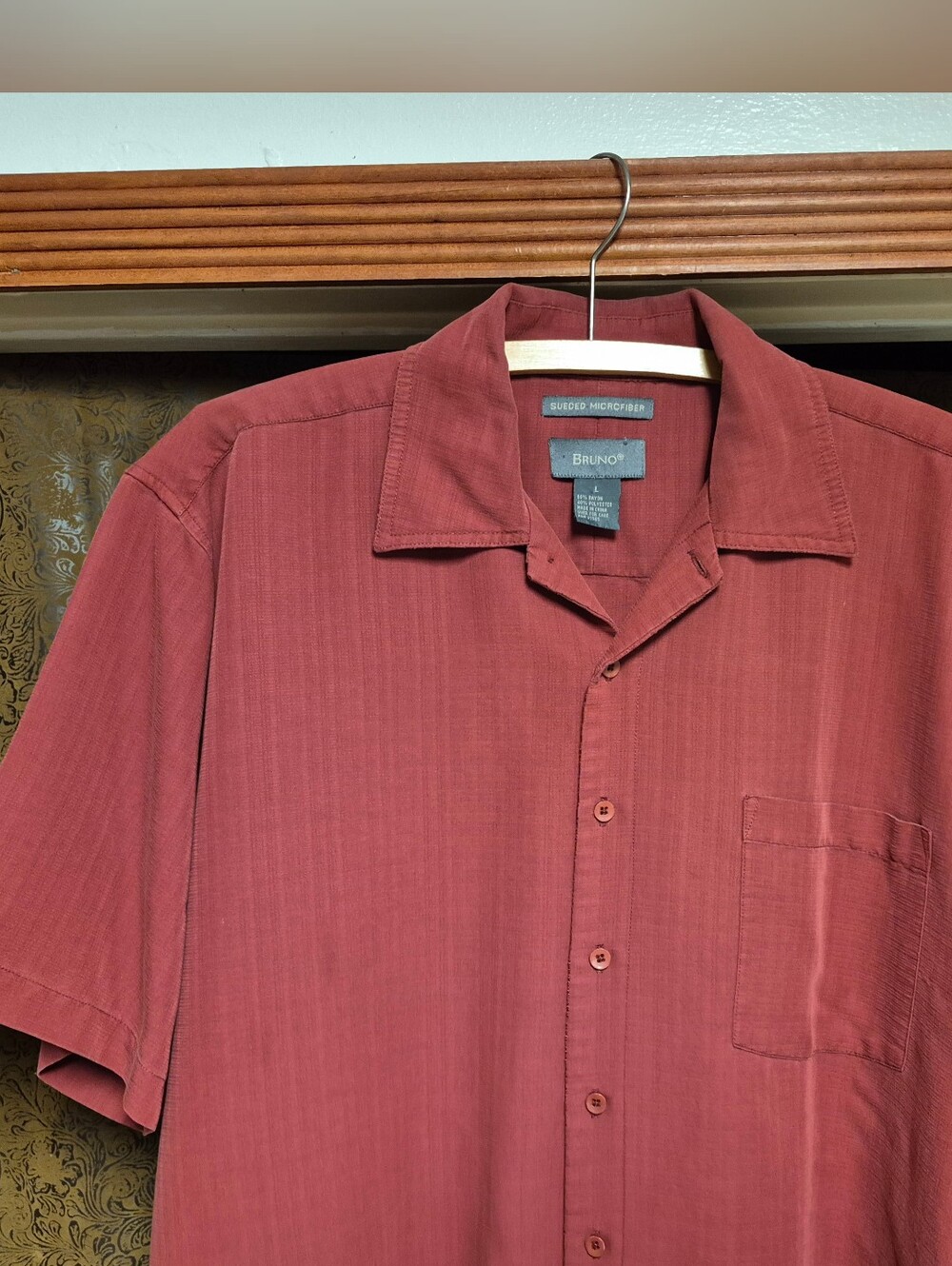 Bruno Men's Sueded Microfiber Short Sleeve Shirt